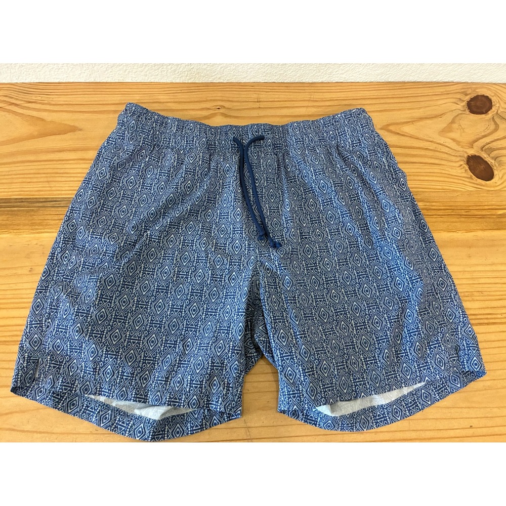 ROWM Blue Geometric Men's Swim Trunks Size Large